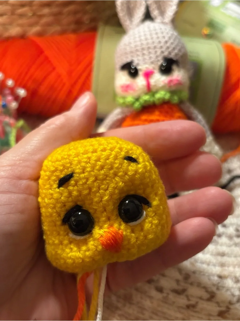 Yellow & Gray Amigurumi Plush
